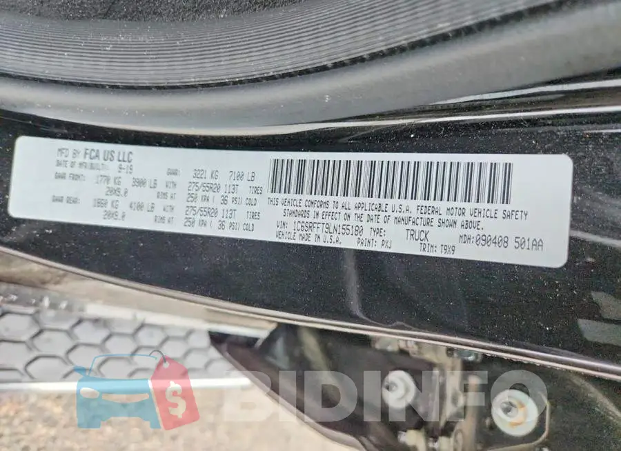 1C6SRFFT9LN155180 Photo# 12