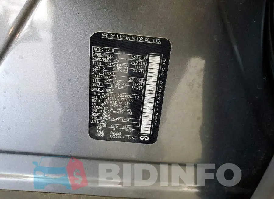 3PCAJ5M36KF116231 Photo# 14