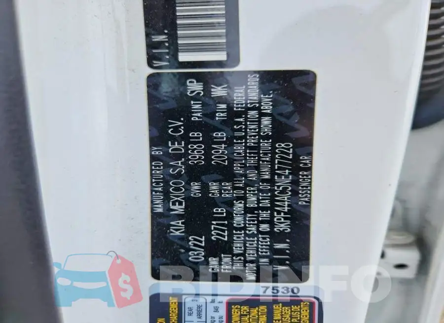 3KPF44AC5NE477228 Photo# 13