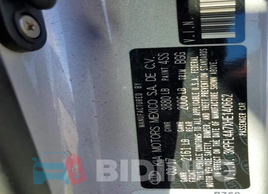 3KPFL4A7XHE140662 Photo# 12