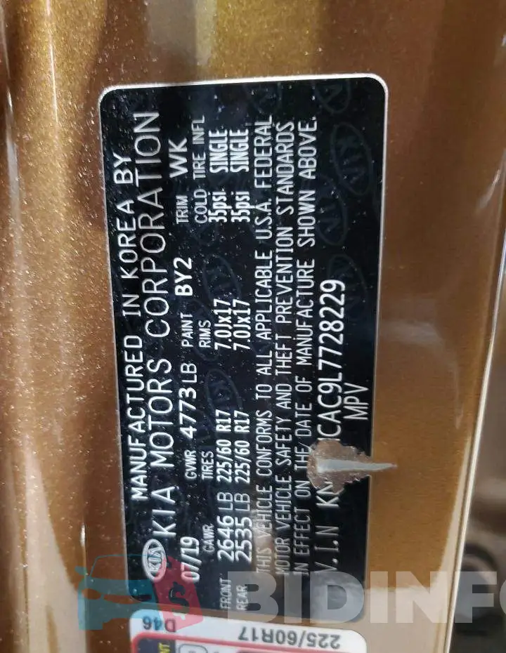 KNDPMCAC9L7728229 Photo# 13