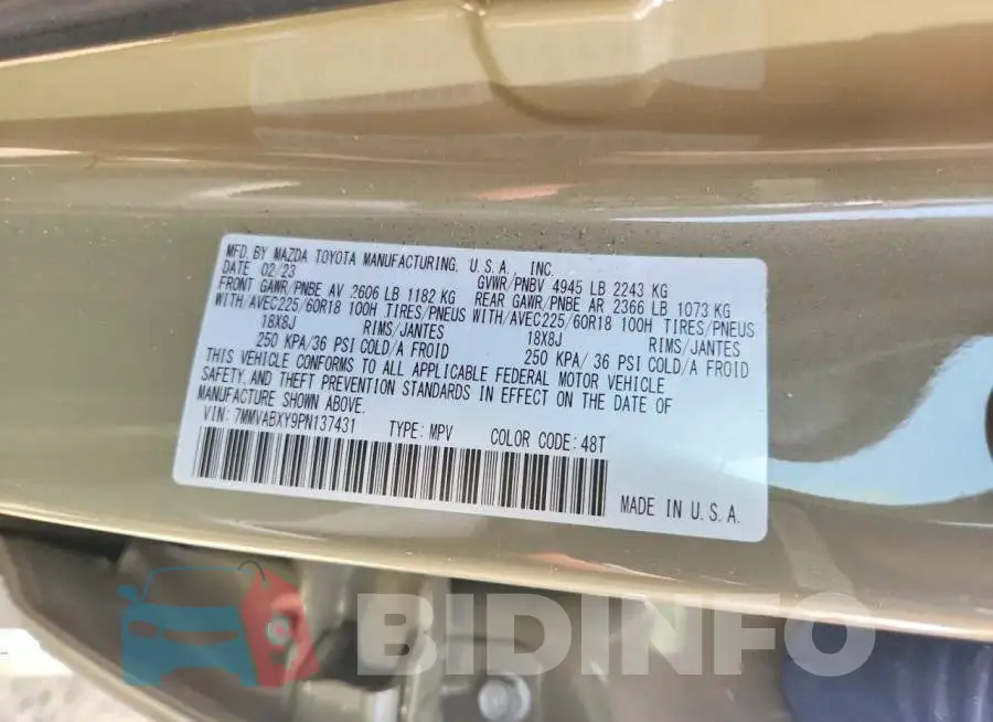 7MMVABXY9PN137431 Photo# 13