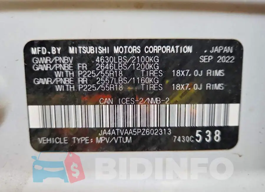 JA4ATVAA5PZ602313 Photo# 14