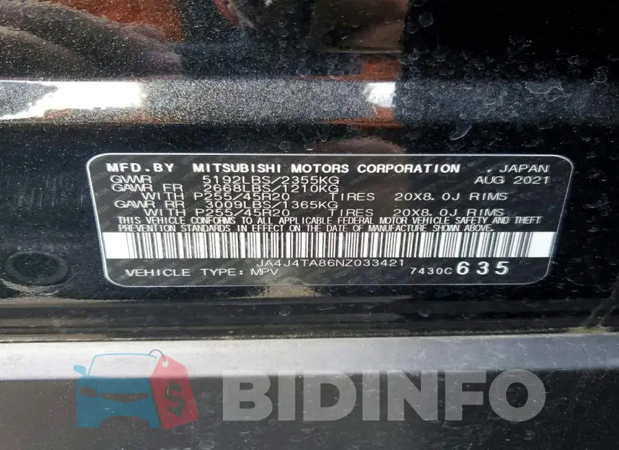 JA4J4TA86NZ033421 Photo# 13