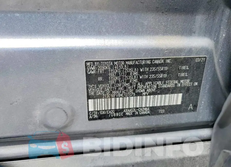 2T3C1RFV8MC127079 Photo# 14