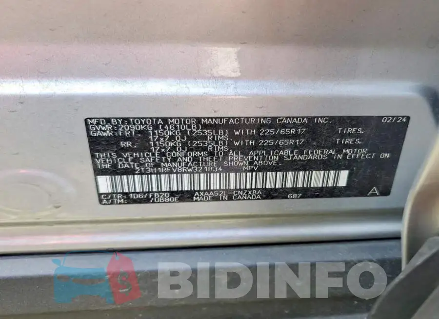 2T3H1RFV8RW321834 Photo# 14