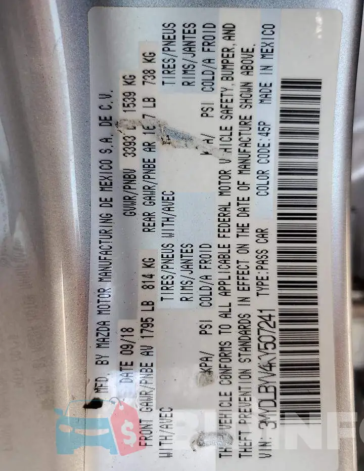 3MYDLBYV4KY507241 Photo# 12