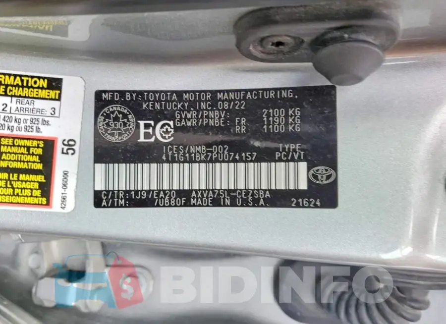 4T1G11BK7PU074157 Photo# 12