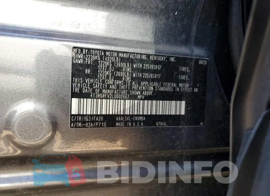 4T3R6RFV2LU002667 Photo# 12