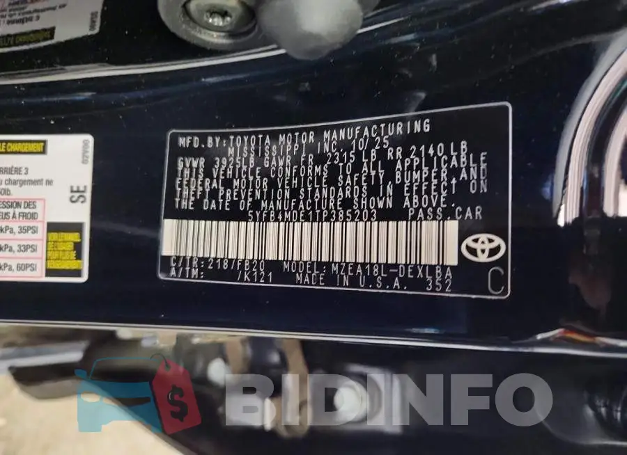 5YFB4MDE1TP385203 Photo# 12