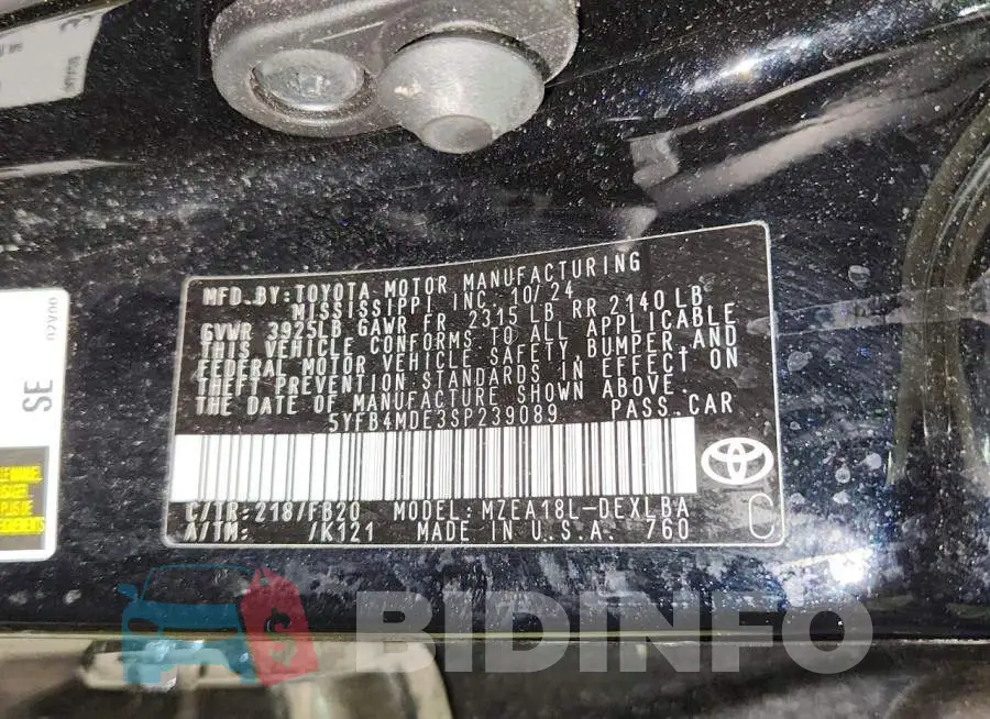 5YFB4MDE3SP239089 Photo# 12