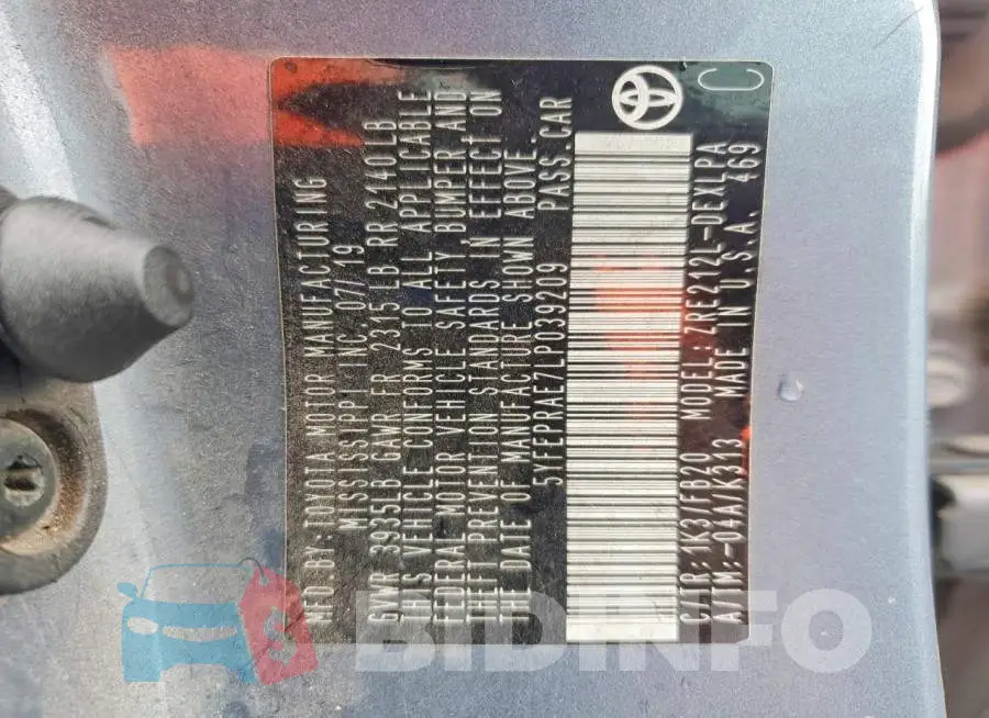 5YFEPRAE7LP039209 Photo# 12