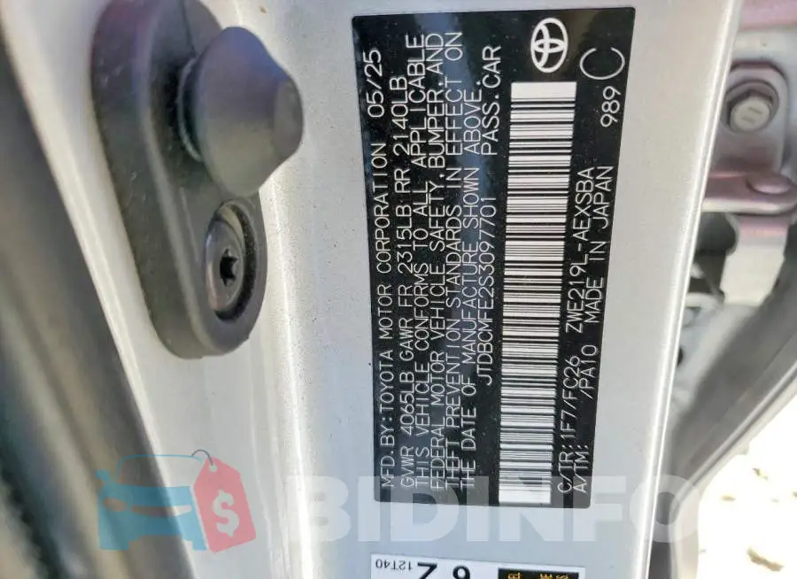 JTDBCMFE2S3097701 Photo# 13