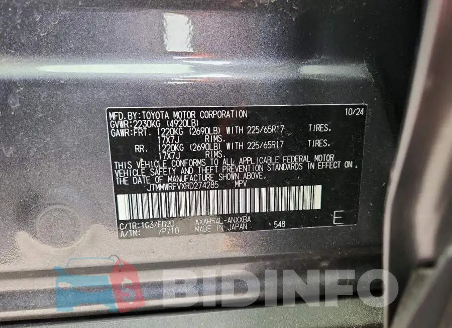 JTMMWRFVXRD274285 Photo# 13