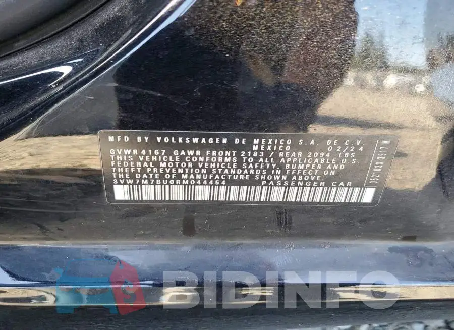 3VW7M7BU0RM044454 Photo# 12