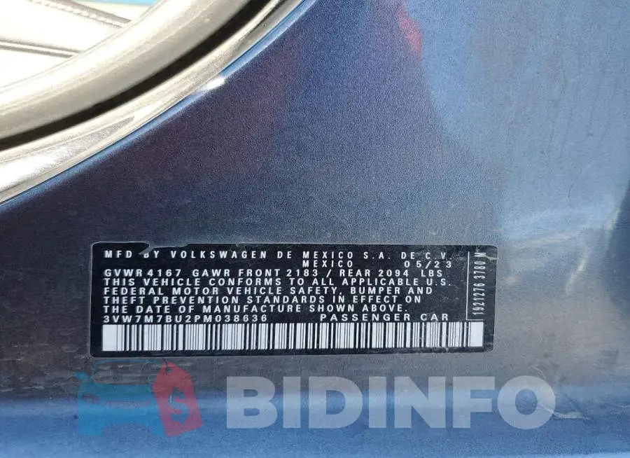 3VW7M7BU2PM038636 Photo# 13