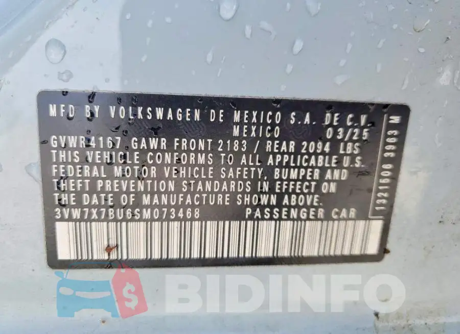 3VW7X7BU6SM073468 Photo# 13