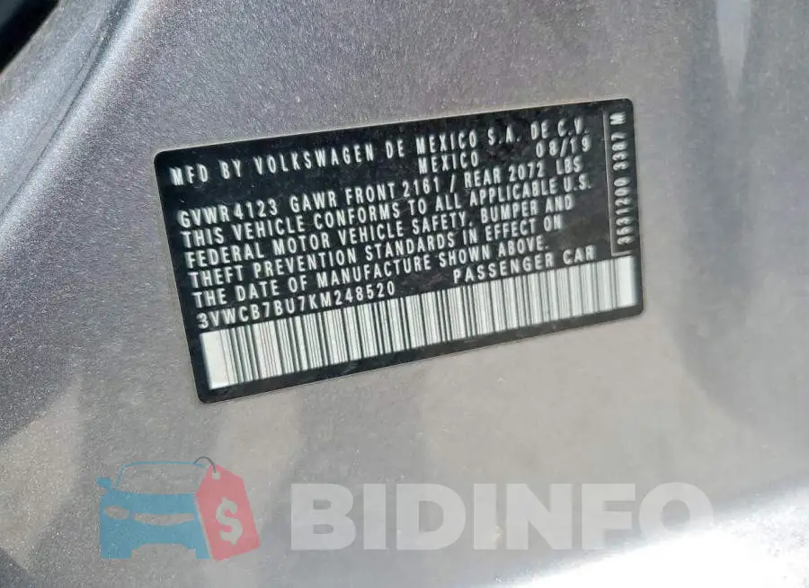 3VWCB7BU7KM248520 Photo# 12