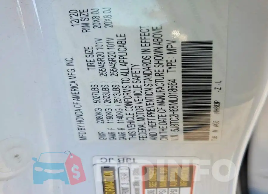 5J8TC2H68ML018664 Photo# 12