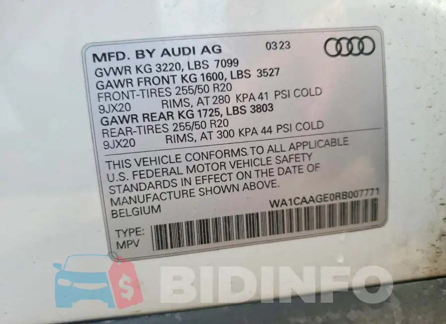 WA1CAAGE0RB007771 Photo# 13