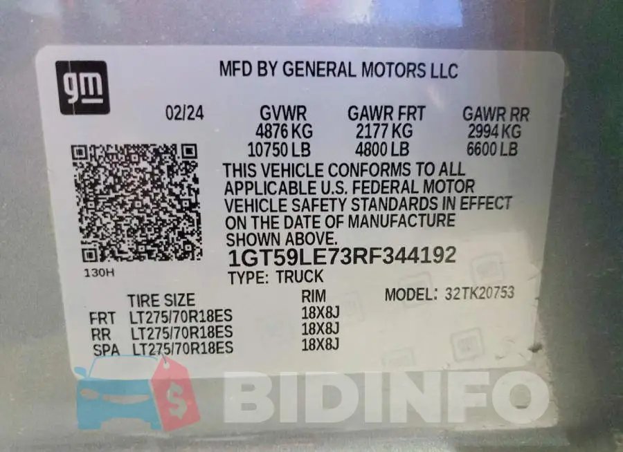 1GT59LE73RF344192 Photo# 12