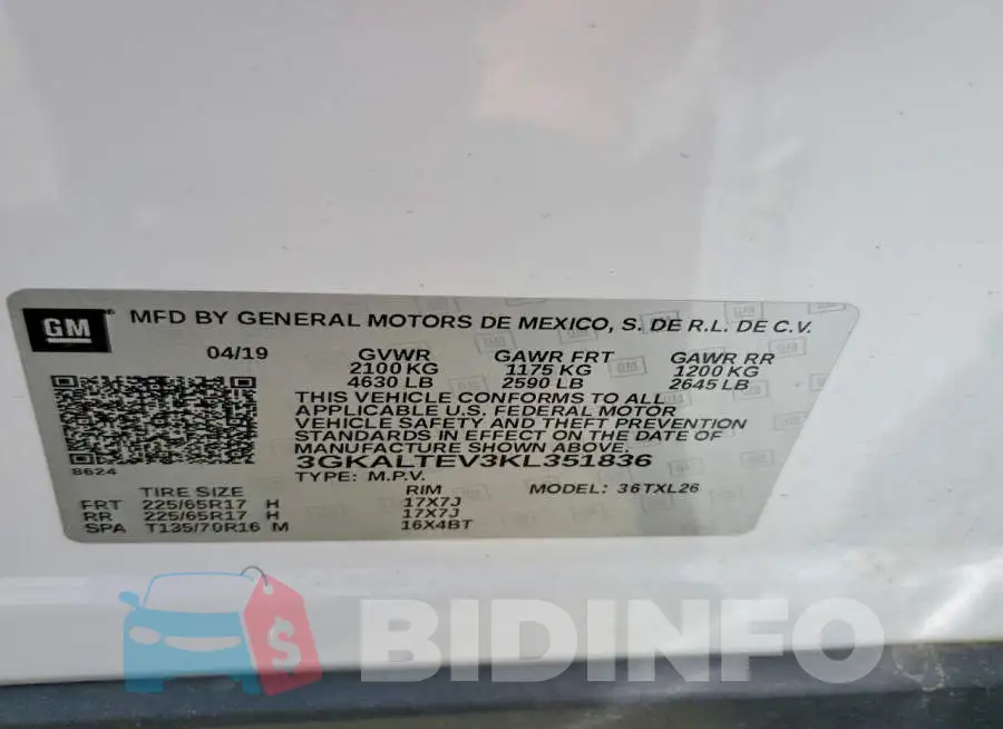 3GKALTEV3KL351836 Photo# 14