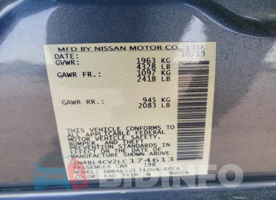 1N4BL4CV2LC174613 Photo# 12
