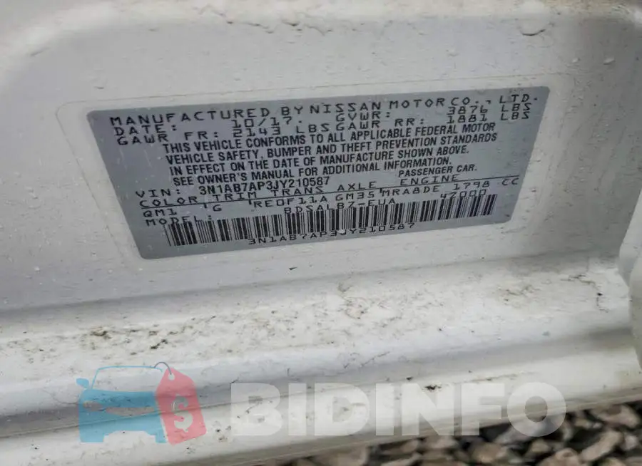 3N1AB7AP3JY210587 Photo# 12
