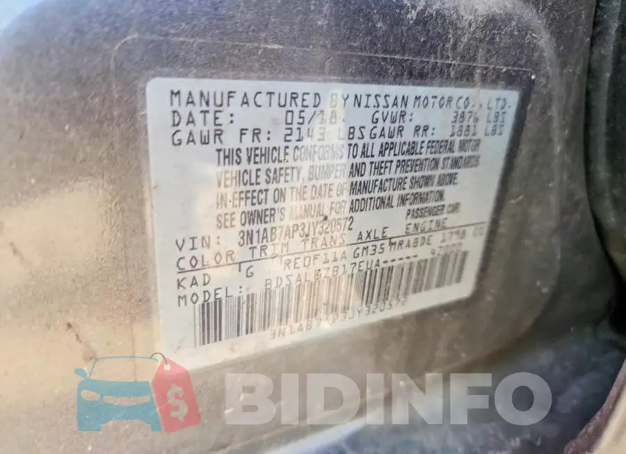 3N1AB7AP3JY320572 Photo# 13