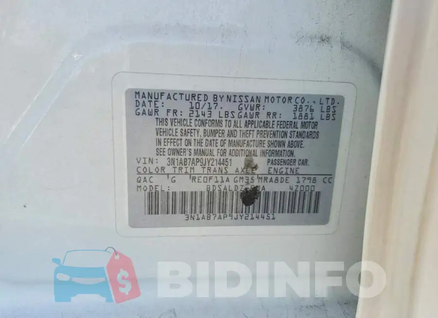 3N1AB7AP9JY214451 Photo# 12