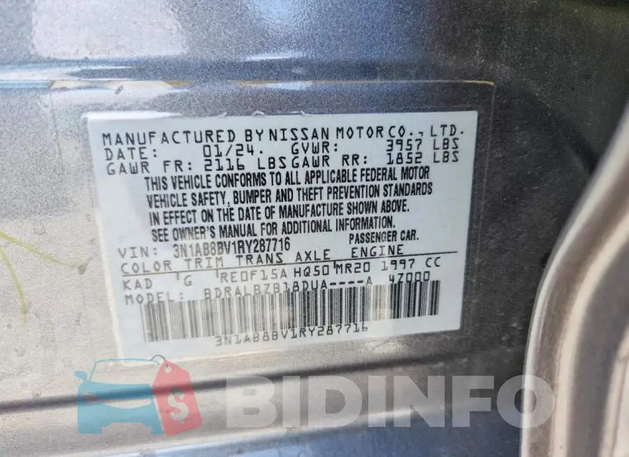 3N1AB8BV1RY287716 Photo# 12