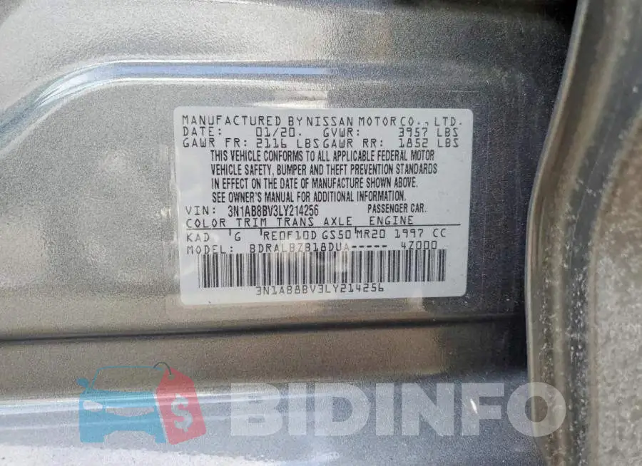 3N1AB8BV3LY214256 Photo# 12