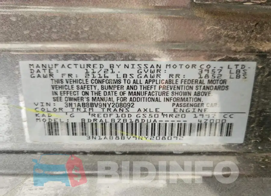 3N1AB8BV9NY208092 Photo# 13