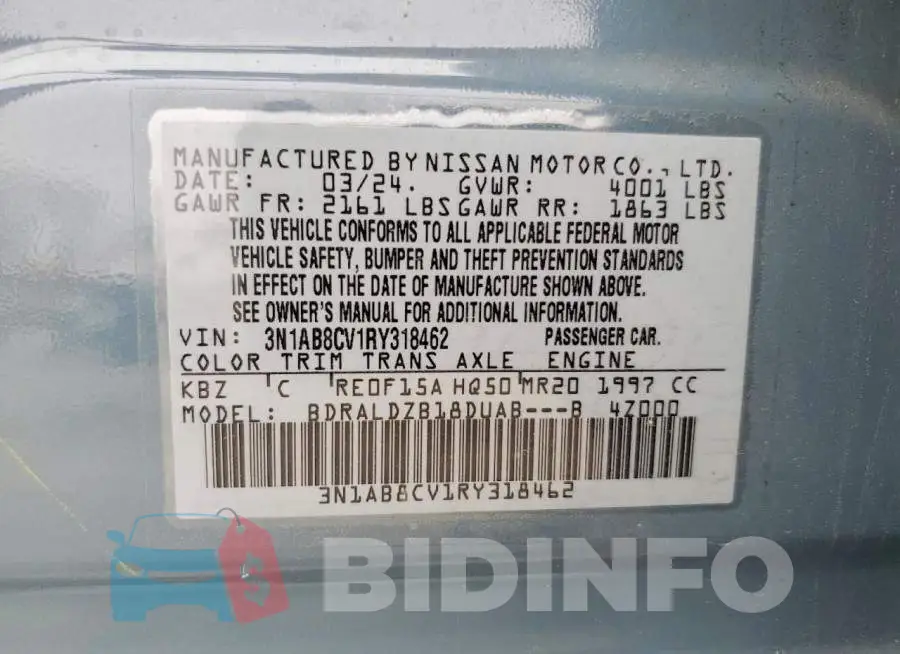 3N1AB8CV1RY318462 Photo# 12