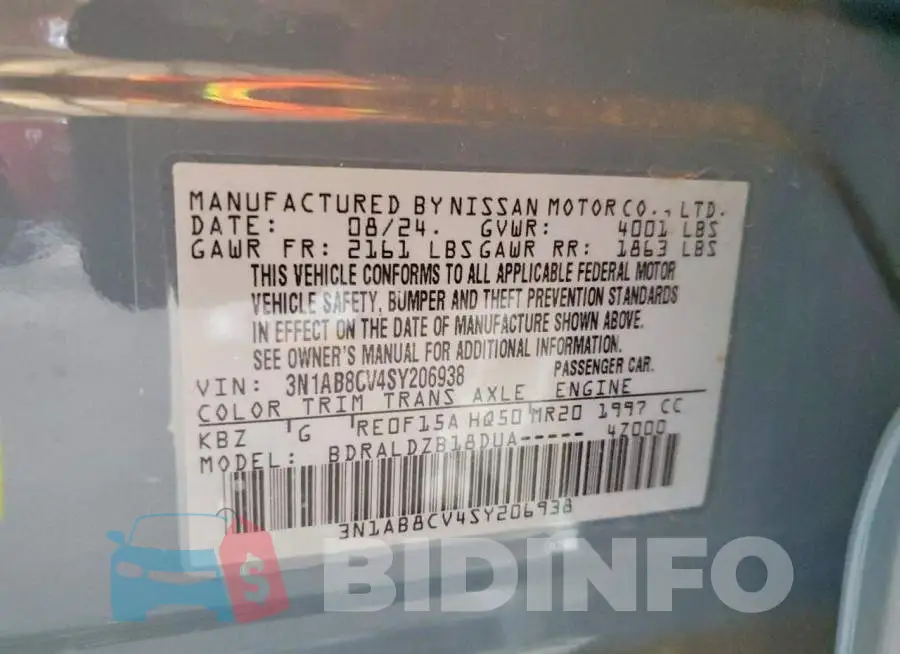 3N1AB8CV4SY206938 Photo# 12