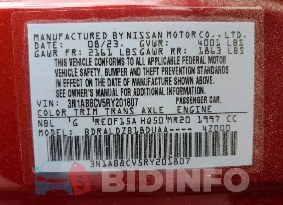 3N1AB8CV5RY201807 Photo# 12