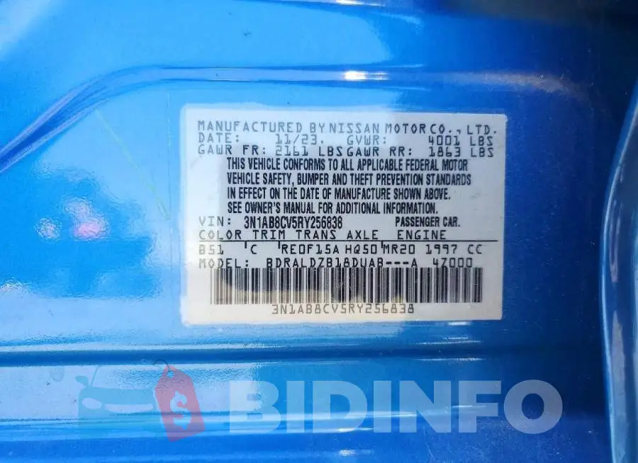 3N1AB8CV5RY256838 Photo# 12