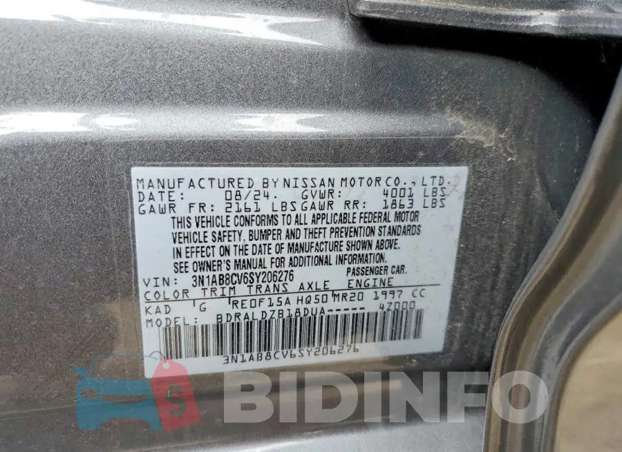 3N1AB8CV6SY206276 Photo# 12
