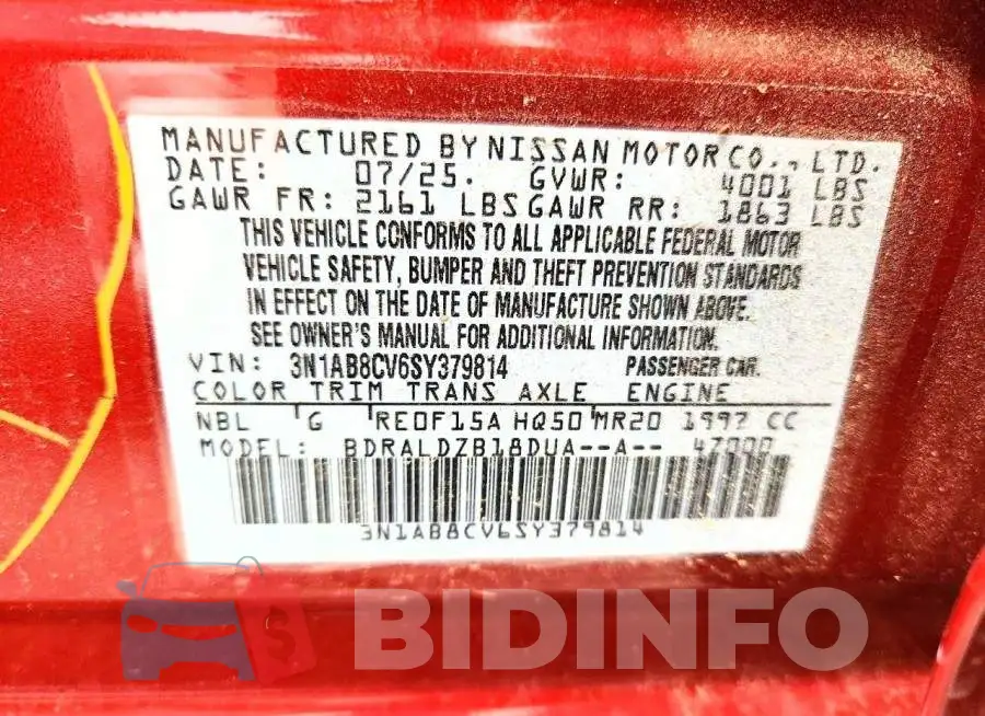 3N1AB8CV6SY379814 Photo# 12