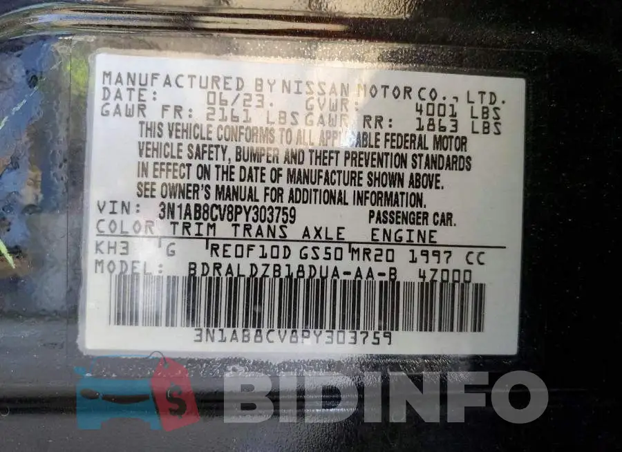 3N1AB8CV8PY303759 Photo# 12