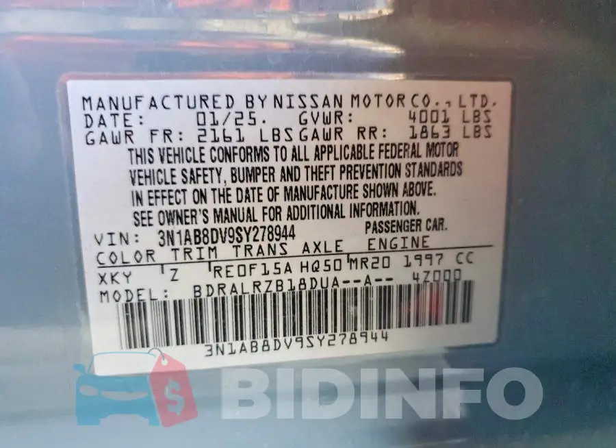 3N1AB8DV9SY278944 Photo# 12