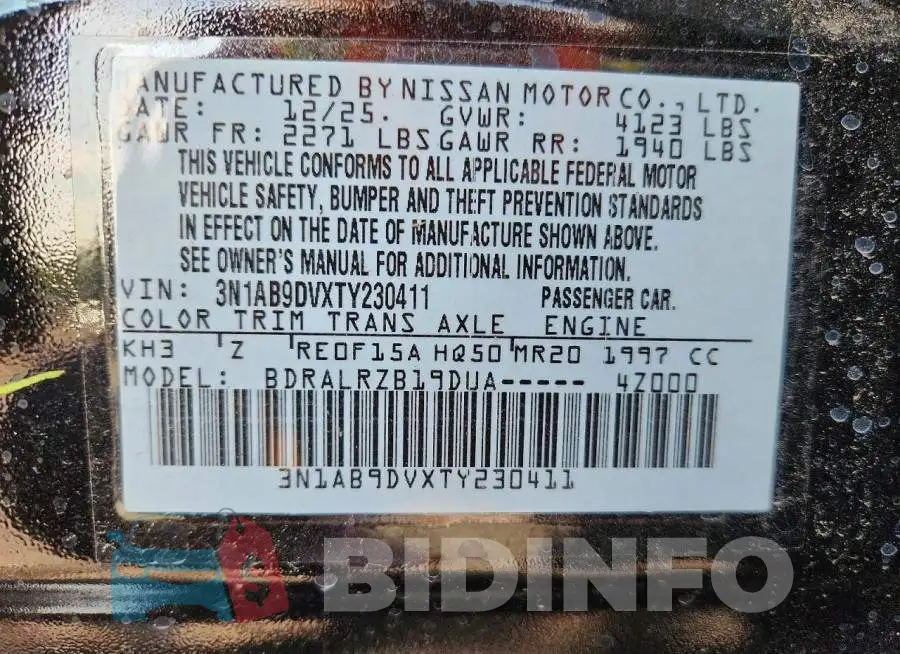 3N1AB9DVXTY230411 Photo# 13
