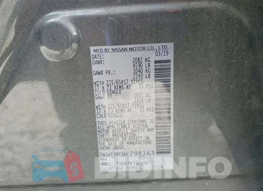 5N1AT2MT3KC798163 Photo# 13