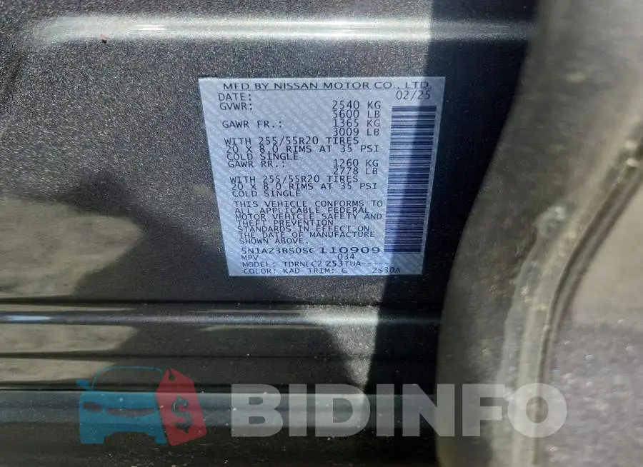 5N1AZ3BS0SC110909 Photo# 14