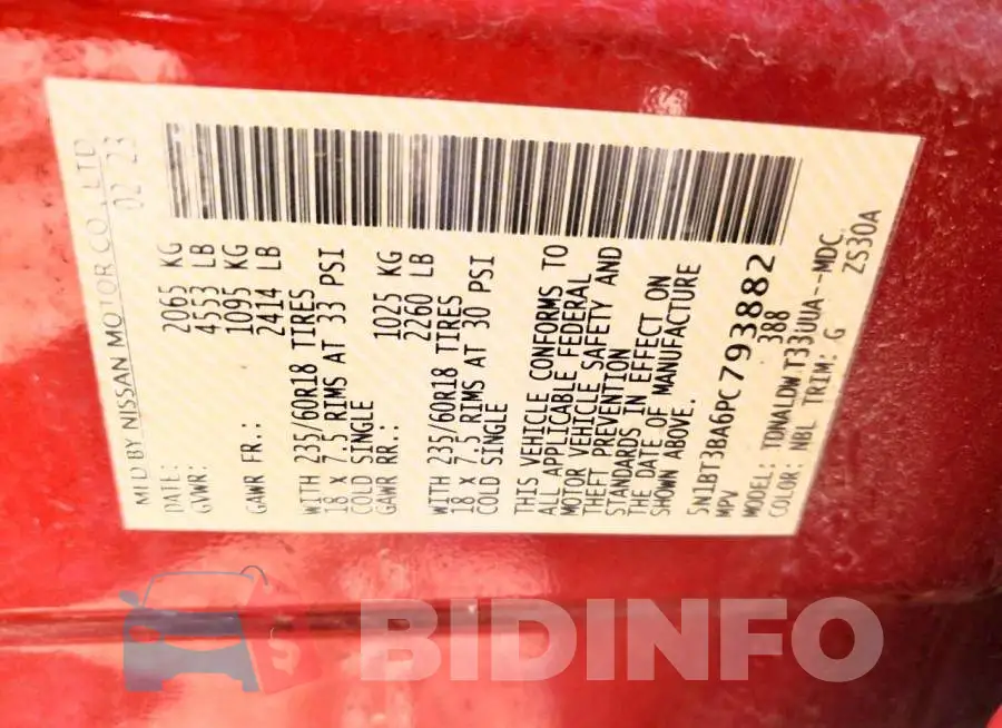 5N1BT3BA6PC793882 Photo# 13