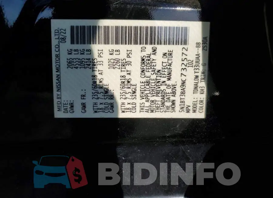 5N1BT3BA9NC732572 Photo# 13