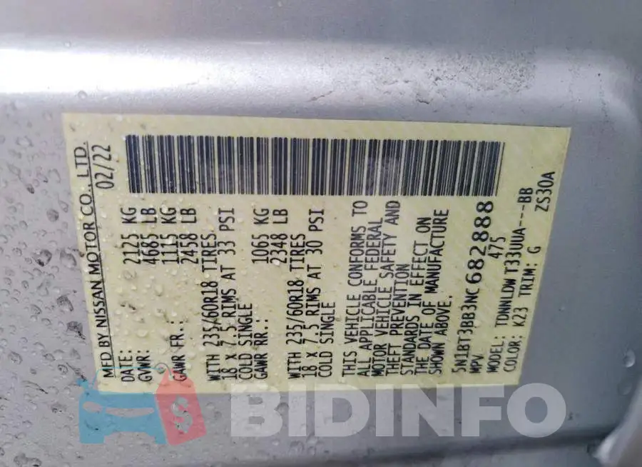 5N1BT3BB3NC682888 Photo# 13