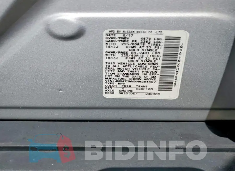 JN8AT2MVXHW284487 Photo# 14