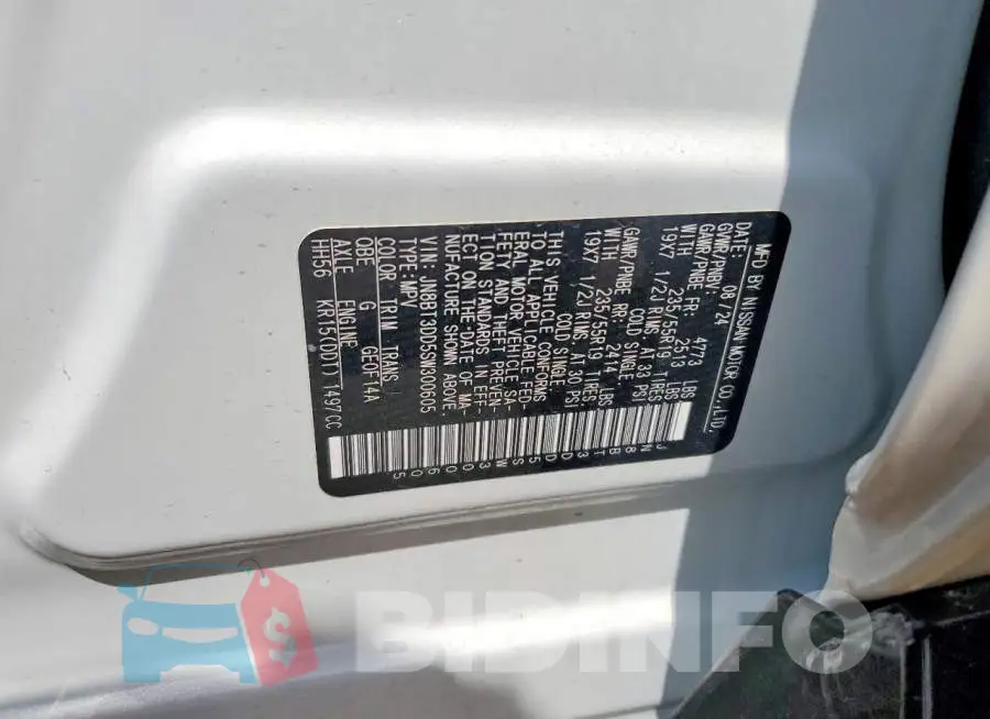 JN8BT3DD5SW300605 Photo# 12
