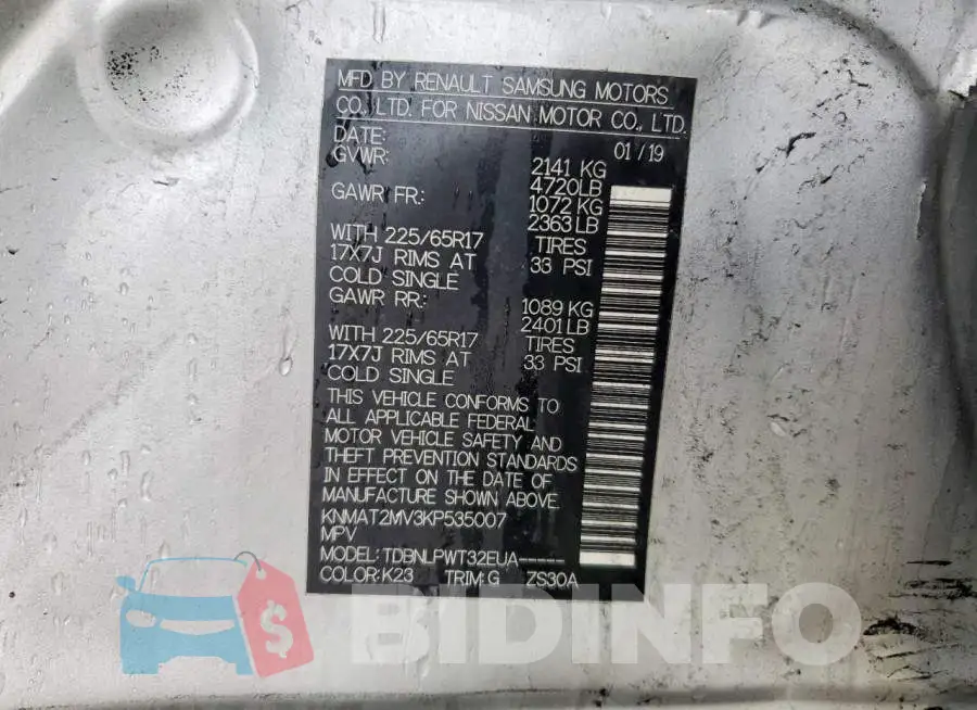 KNMAT2MV3KP535007 Photo# 13